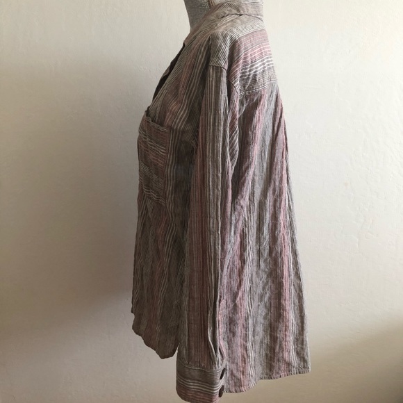 Free People Long Sleeve Multi Stripe Shirt - Picture 4 of 8